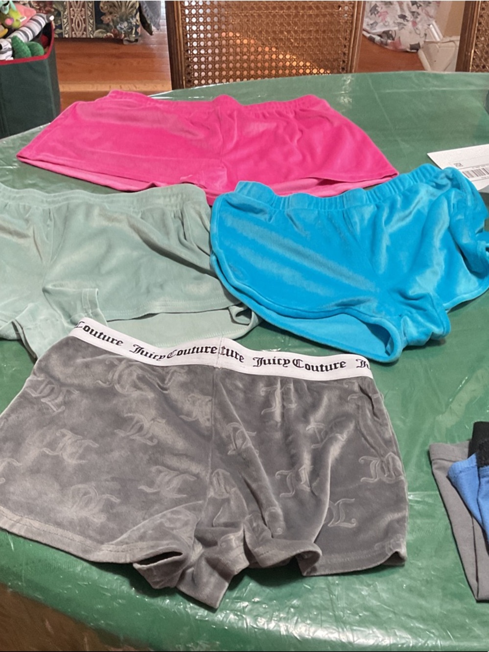 Juicy Couture Velour Sleep Shorts Set in Gray, Pink, Aqua & Mint